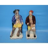 TWO STAFFORDSHIRE STYLE FIGURES TO INCLUDE 'TAM O'SHANTER' AND 'SOUTER JOHNNIE' (2)