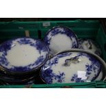 A 23 PIECE BLUE & WHITE GRIMWADES DINNER SET