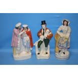 THREE STAFFORDSHIRE STYLE FLATBACKS TO INCLUDE 'THE PRODIGAL SON' AND TWO OTHERS (3)