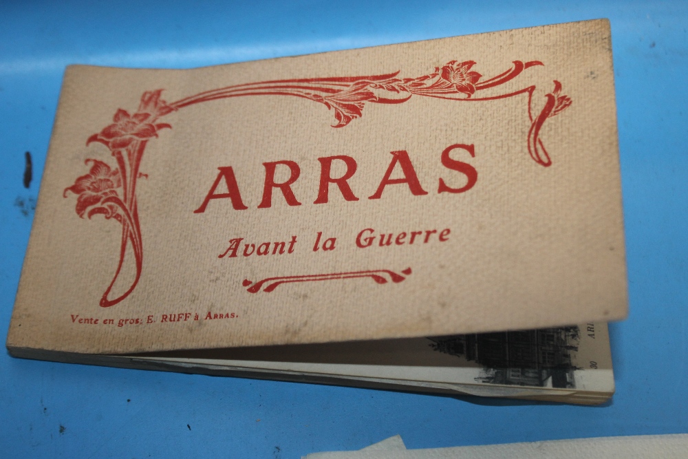 A SMALL BOX OF EPHEMERA TO INCLUDE POSTCARD BOOKS OF ARRAS ONE OF WAR DAMAGE, ALSO ONE OF CLOVELLY - Image 5 of 9