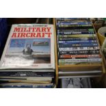 A COLLECTION OF MILITARY TYPE DVDS, CDS AND A SMALL COLLECTION OF MILITARY BOOKS