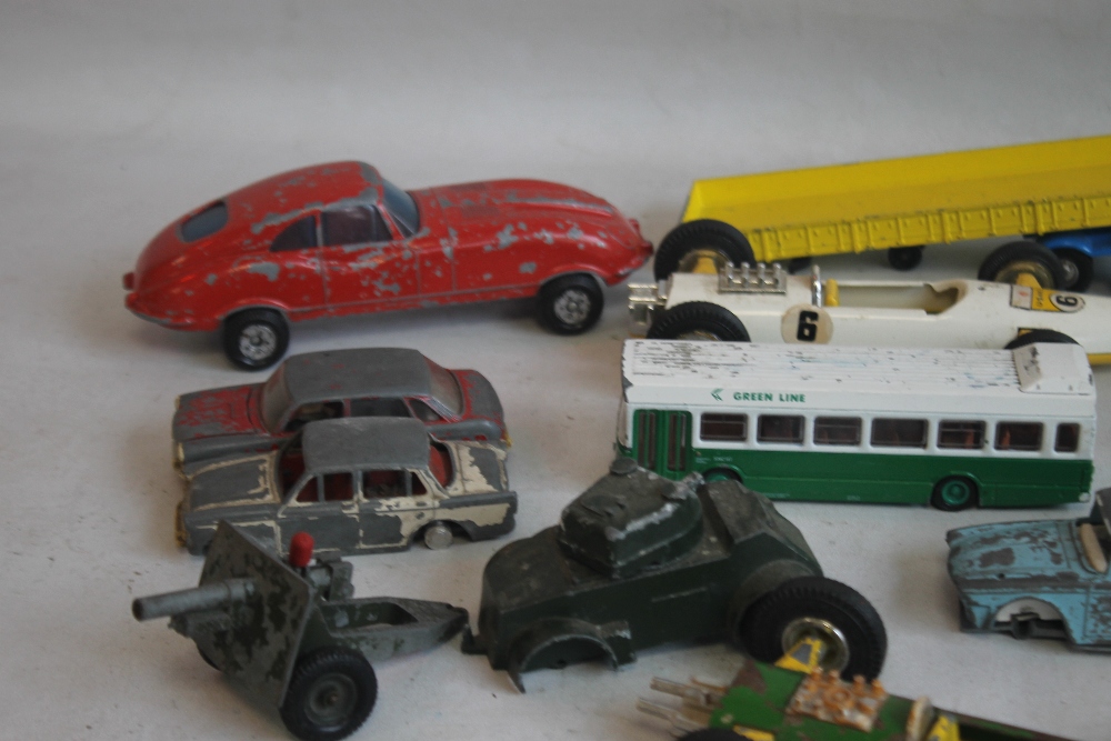 A QUANTITY OF PLAYWORN DIECAST AND OTHER VEHICLES, to include Triang Spot on, Lone Star, Britains - Image 2 of 4