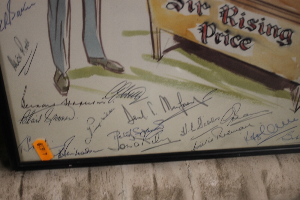 A CARTOON PRINT OF GOLFING INTEREST WITH NUMEROUS SIGNATURES - Image 2 of 3