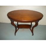 AN OVAL 1920S OAK TABLE