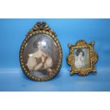 TWO FRAMED AND GLAZED PORTRAIT MINIATURES OF LADIES (2)