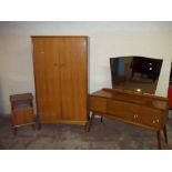 A THREE PIECE BEDROOM SUITE IN TEAK