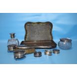 A COLLECTION OF HALLMARKED SILVER AND TORTOISESHELL DRESSING TABLE ITEMS ETC.
