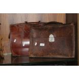 TWO VINTAGE LEATHER SATCHELS