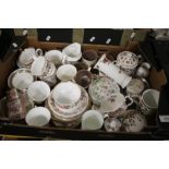 A TRAY OF CERAMICS TO INCLUDE ROYAL WORCESTER, POOLE ETC. (NOT INCLUDING TRAYS)