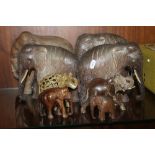 A COLLECTION OF CARVED ELEPHANT ORNAMENTS