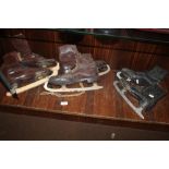 THREE PAIRS OF VINTAGE ICE SKATES