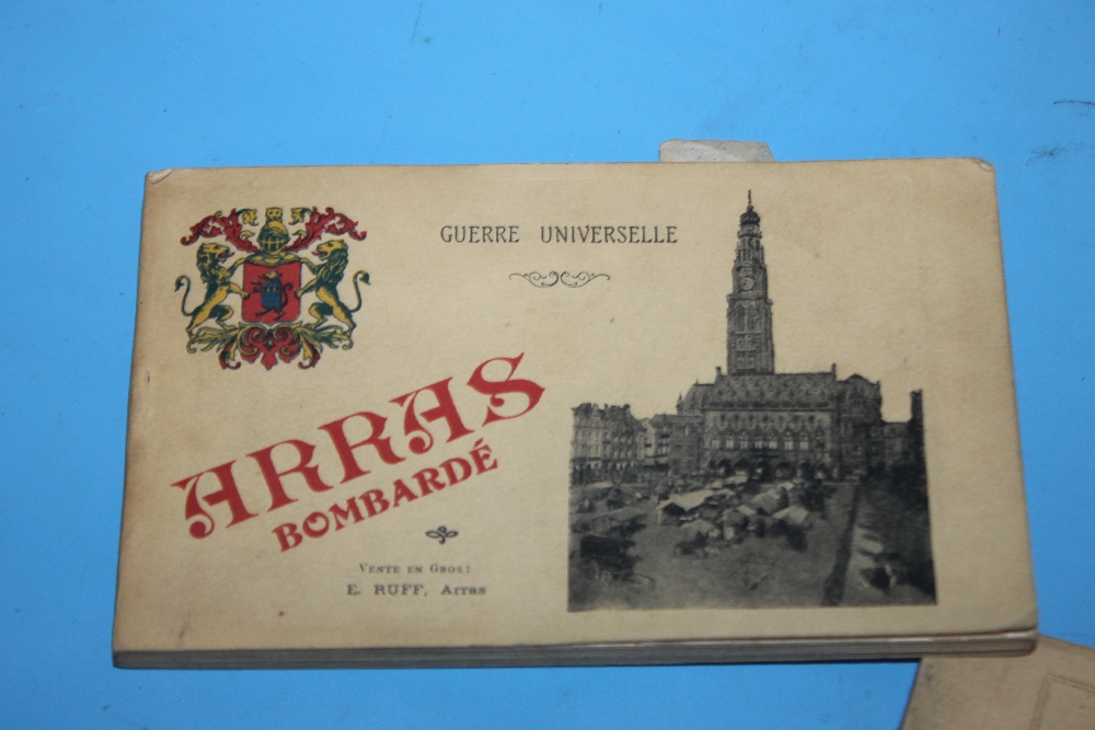 A SMALL BOX OF EPHEMERA TO INCLUDE POSTCARD BOOKS OF ARRAS ONE OF WAR DAMAGE, ALSO ONE OF CLOVELLY - Image 2 of 9