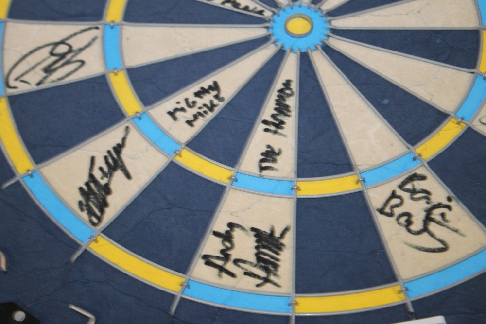 TWO AUTOGRAPHED MATCH DART BOARDS ONE FROM WOLVERHAMPTON BEARING VARIOUS SIGNATURES, TO INCLUDE, - Image 4 of 6