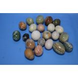 A COLLECTION OF ONYX STYLE AND OTHER EGGS