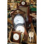 A TRAY OF CLOCKS (NOT INCLUDING TRAY)