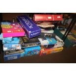 A QUANTITY OF ASSORTED VINTAGE GAMES ETC. TO INCLUDE PICTIONARY, COMPUTER CHESS, ETC.