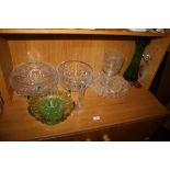 A COLLECTION OF GLASSWARE, MAINLY CUT GLASS