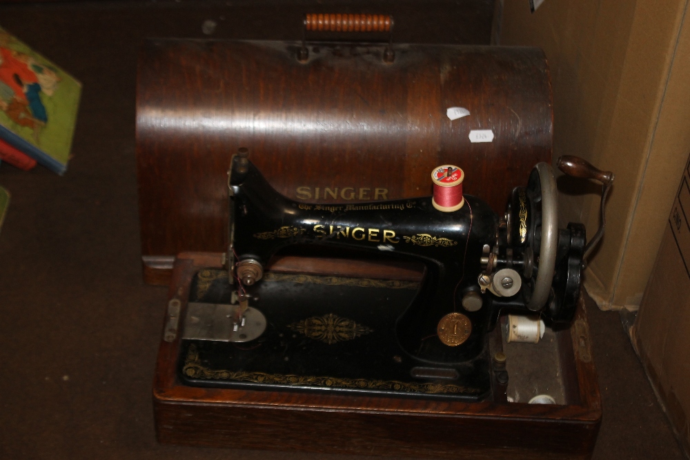 A SINGER SEWING MACHINE