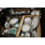 THREE TRAYS OF BHS TEA & DINNER WARE TOGETHER WITH A SMALL TRAY OF CERAMICS (NOT INCLUDING TRAYS)