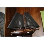 A VINTAGE LAMP IN THE FORM OF A SHIP