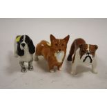 THREE BESWICK DOG FIGURES TO INCLUDE A CORGI