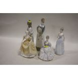 A COLLECTION OF CERAMIC FIGURES TO INCLUDE COALPORT AND NAO EXAMPLES (5)
