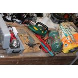 POWER TOOLS TO INCLUDE POWER DEVIL, ANGLE GRINDER, BENCH GRINDER, CIRCULAR SAW ETC