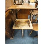 AN ANTIQUE MAHOGANY OCCASIONAL TABLE WITH ANOTHER OCCASIONAL A/F