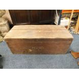 A VINTAGE WOODEN PACKING TRUNK W-107 CM
