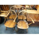 A SET OF 4 ERCOL HOOPBACK CHAIRS A/F