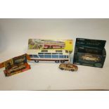 A VINTAGE BOXED DINKY SUPER TOYS 952 VEGA MAJOR LUXURY COACH TOGETHER WITH TWO CORGI JAMES BOND