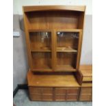 A RETRO 'NATHAN ' TEAK DISPLAY CABINET H-196 CM W-102 CM