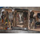 THREE TRAYS OF MIXED HANDTOOLS ETC