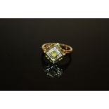 A 10CT GOLD PERIDOT SET DRESS RING SIZE L, APPROX 4g