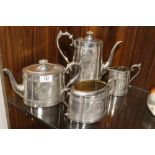 A SILVER PLATED FOUR PIECE TEA SERVICE