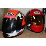 TWO CRASH HELMETS