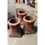 THREE CHIMNEY TOPPERS H-44 CM APPROX