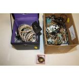 TWO BOXES OF MODERN COSTUME JEWELLERY