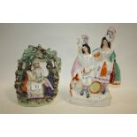 TWO STAFFORDSHIRE STYLE FLATBACK FIGURES A/F