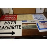 A COLLECTION OF VINTAGE UK COAL MINING COLLIERY WARNING / RAILWAY SIGNS ETC RELATING TO KELLINGLEY