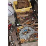 THREE TRAYS PLUS A TOOLBOX OF VARIOUS HAND TOOLS ETC