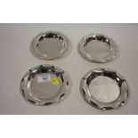 A SET OF FOUR IRISH HALLMARKED SILVER DISHES DIA - 14CM WEIGHT - 419G APPROX