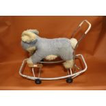 A VINTAGE PUSH ALONG / RIDE ON RABBIT TOY LENGTH - 87CM