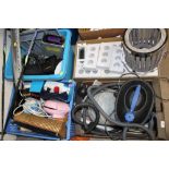 TEN BOXES OF MIXED ITEMS TO INCLUDE ELECTRICALS, TOYS, FOAM BRICKS ETC