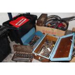 A MIXTURE OF ITEMS TO INCLUDE MOSTLY HAND TOOLS AND PARTS, FLATWARE ETC