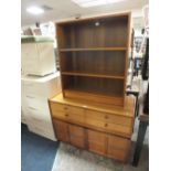 A RETRO NATHAN TEAK LOW UNIT AND AN OPEN BOOKCASE - UNIT W-102 CM