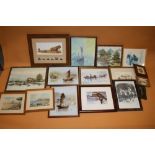 A COLLECTION OF ASSORTED PICTURES AND PRINTS TO INCLUDE OIL PAINTINGS AND WATERCOLOURS