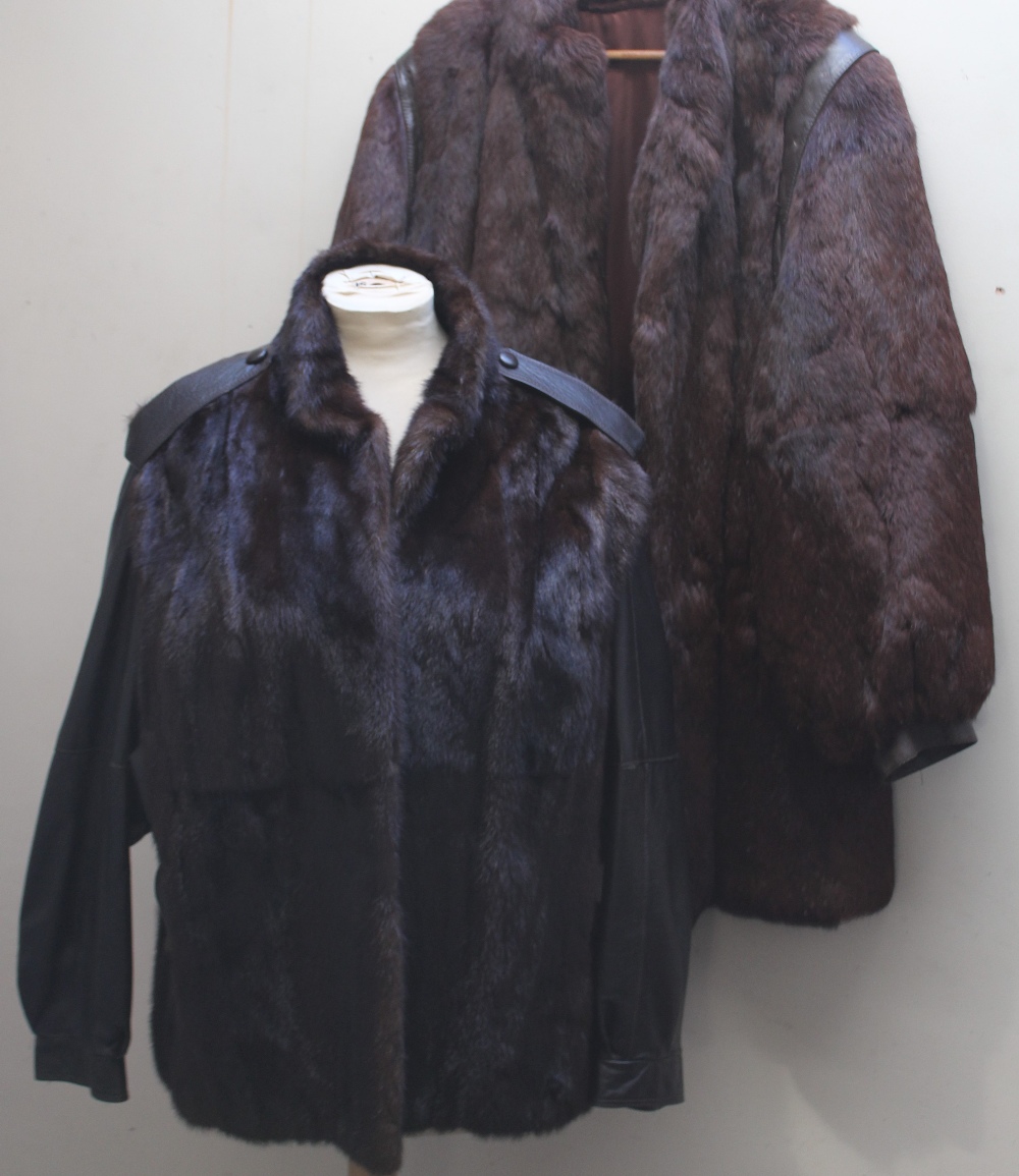 A VINTAGE LADIES MINK AND LEATHER JACKET BY FAULKES OF EDGBASTON, together with two other ladies - Image 3 of 3