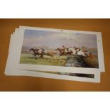 A QUANTITY OF UNFRAMED HORSE RACING PRINTS (10)