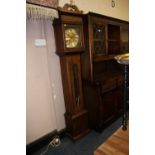 A MODERN WEST GERMAN LONGCASE CLOCK TWIN WEIGHT AND PENDULUM H-198 CM